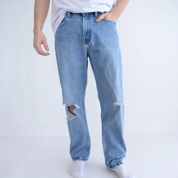 Vintage Ralph Lauren Polo Jeans Company Blue Distressed Relaxed Size 32x30 - Picture 1 of 16